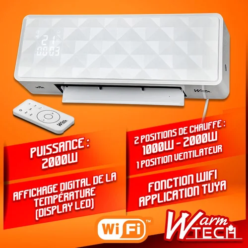 Keraminis sieninis šildytuvas 2000W-WiFi image 3