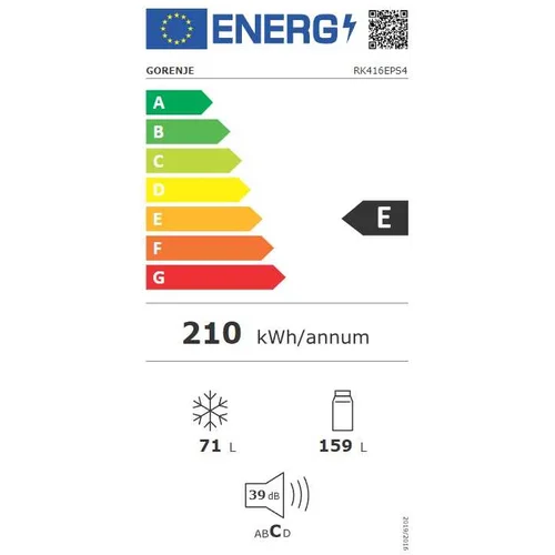 Gorenje RK416EPS4 Pilka dviejų durų šaldytuvas image 3