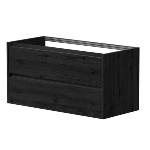 Kame City spintelė po dvigubu praustuvu BUD/12-3DR/1P2, juodi profiliai, 120 cm, Juodas ąžuolas image 1