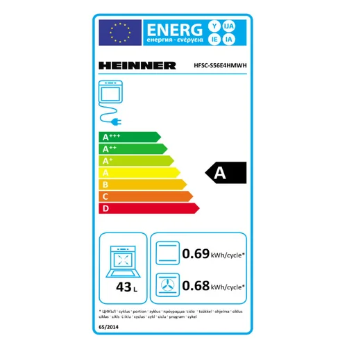 Heinner HFSC-S56E4HMWH Elektrinė viryklė, 50 × 60 cm, Balta image 2
