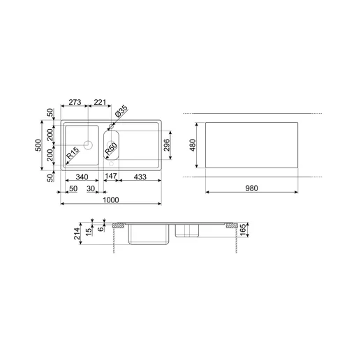 Smeg LDR102-2 Nerūdijančio plieno plautuvė image 3