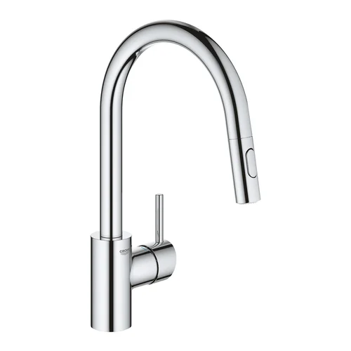 Grohe chromo spalvos maišytuvas virtuvės plautuvei su dušeliu image 1