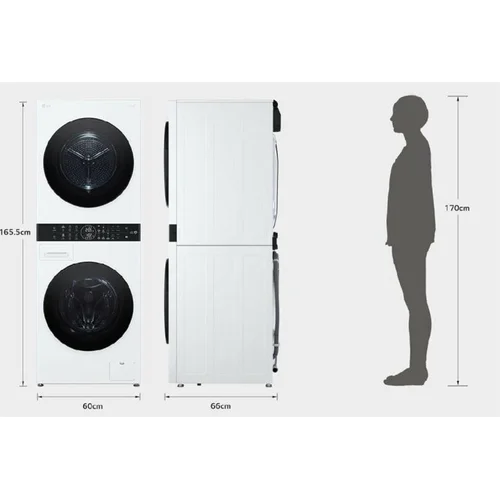 LG WT1210WWF TOWER skalbyklė-džiovyklė 12/10 kg image 3