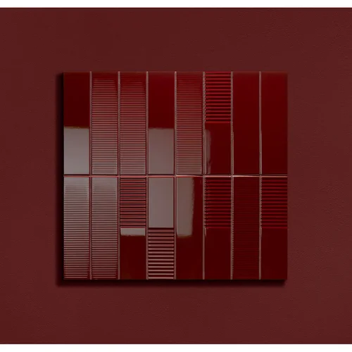Keraminės sienų plytelės Groove burgundy 2 gloss, 29,8x7,8 cm image 2