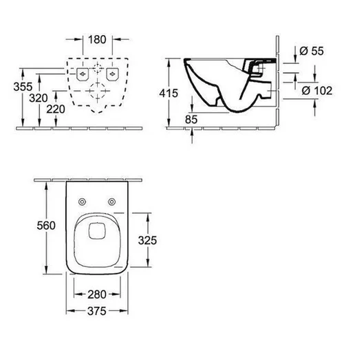 Pakabinama bidė VILLEROY & BOCH Venticello 44110001 image 3