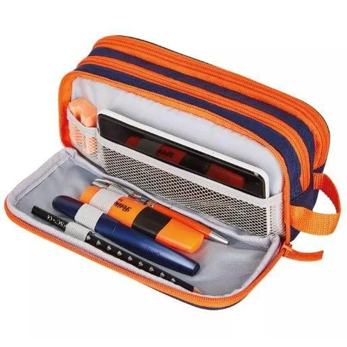 Herlitz Neon penalas, 23.5 cm x 11 cm, oranžinė/tamsiai mėly image 2