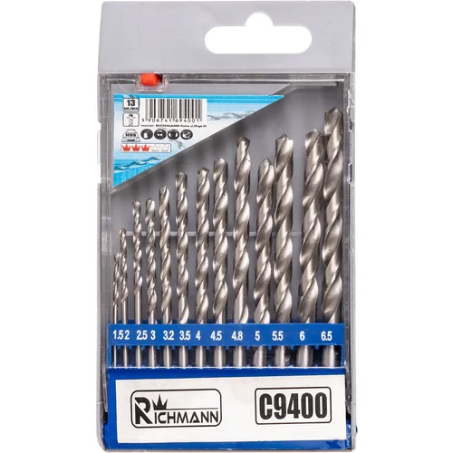 Richmann Metalo grąžtų rinkinys 1,5–6,5 mm 12 vnt image 1