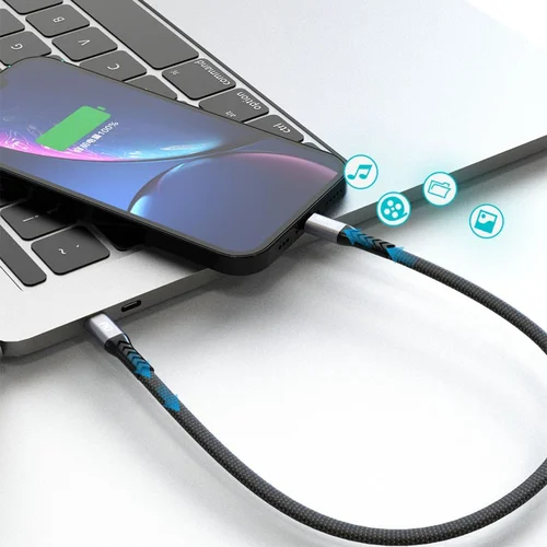 Dudao L10P USB-C iki Lightning kabelis 20W 0.23m juodas image 3