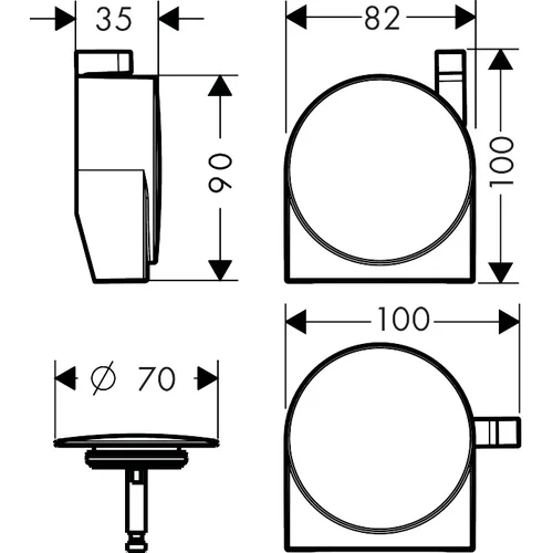 Hansgrohe Exafill S 58117140 vonios sifonas, bronza image 2