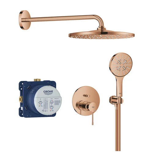 Grohe Essence potinkinė dušo sistema Rainshower Mono 310, 25287DA0, poliruoto blizgaus vario image 1