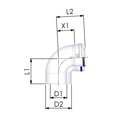 Cox Geelen CoxDENS PP/Alu dviguba kamino alkūnė d80/125, 87° image 2