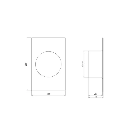 EUROPLAST VA150 ventiliacijos tarpmovė 160 × 250 mm, D150 image 2