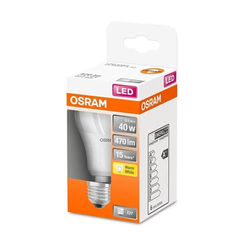 OSRAM A60 lemputė, E27, 5,5 W, 470 lm, 2700 K image 2