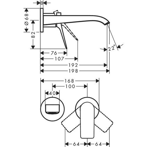Hansgrohe Vivenis 75050700 potinkinis praustuvo maišytuvas, baltas matinis image 2