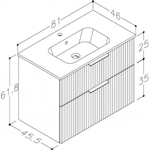 Raguvos Baldai G-Line 25113522 Apatinė spintelė 81 cm image 2