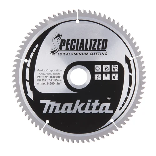 Makita B-09606 SPECIALIZED pjovimo diskas 235×2,4×30 mm, 0°, T80 image 2