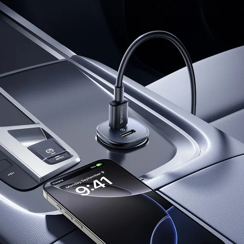 Baseus GoTrip 2xUSB-C 30W Automobilinis įkroviklis Juodas image 3