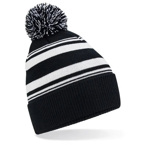 Beechfield B473R dryžuota kepurė su bumbulu – Vieno dydžio, Bright Royal/White image 1