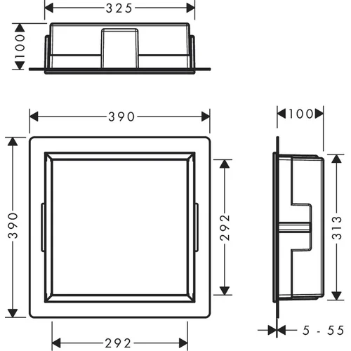 Hansgrohe XtraStoris 56061800 – nerūd. plieno sieninė niša su rėmu image 2