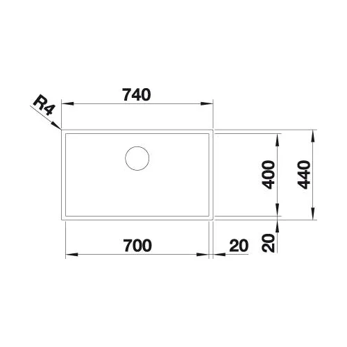 Blanco ZEROX 700-U Durinox 521560 740x440 mm image 2