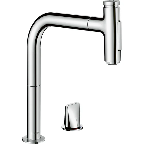 Hansgrohe Metris Select M71 73818000 virtuvinis maišytuvas Braižyto juodo chromo image 1