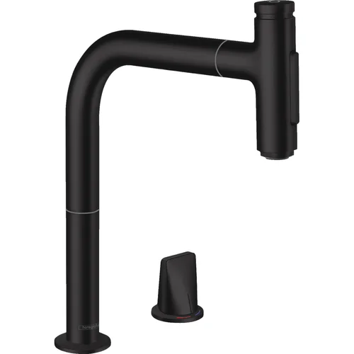 Hansgrohe Metris Select M71 73818000 virtuvinis maišytuvas Braižyto juodo chromo image 3