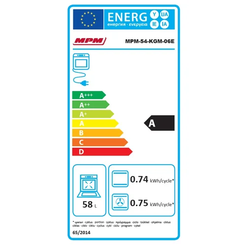 Dujinė viryklė su elektrine orkaite MPM-54-KGM-06E image 2