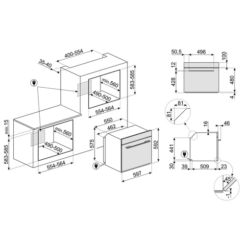 SMEG SF6101TB3 Įmontuojama orkaitė 60 cm Juoda image 2