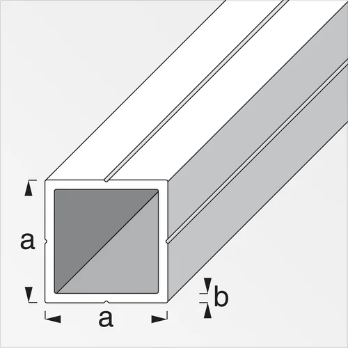 Kvadratinis aliuminio vamzdis, 15,5x1,5mm 1m image 2