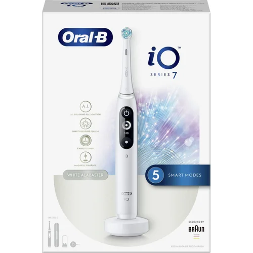 Oral-B iO Series 7 elektrinis dantų šepetėlis, Baltas image 3
