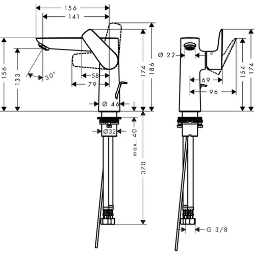 Hansgrohe Talis E 150 71754000 Maišytuvas praustuvui image 2