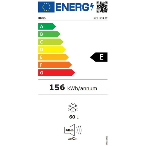 BERK BFT-841 W Šaldiklis, iki 100 L, Balta image 3