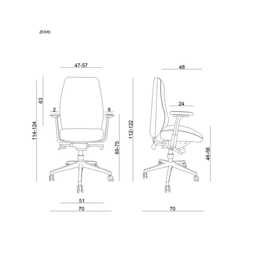 Unique ZOME 9012-B biuro kėdė image 2