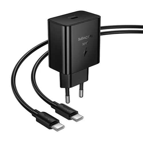 Hoco N77 45W USB-C įkroviklis USB-C kabelis 1 m juodas image 3