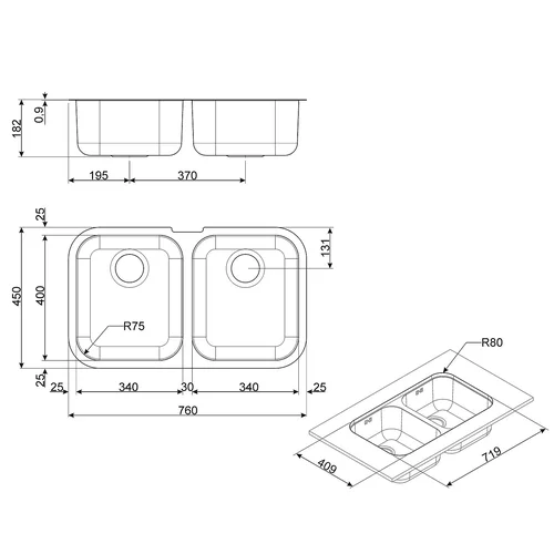 Smeg UM4040 Virtuvės plautuvė image 2