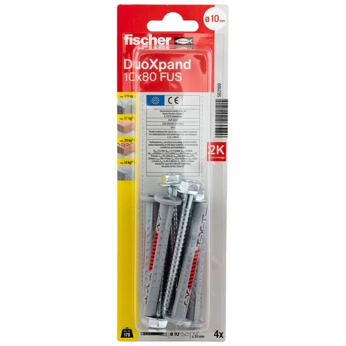 Fischer DuoXpand kaištis su varžtu 10x80 FUS, 4 vnt. image 2