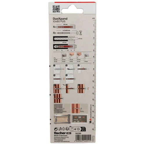 Fischer DuoXpand kaištis su varžtu 10x80 FUS, 4 vnt. image 3