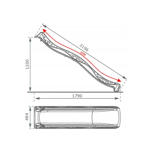 Geltona čiuožykla 220 cm image 3
