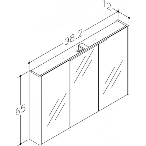 Raguvos Baldai Veidrodinė spintelė 100 cm pilka matinė 2003705 image 2