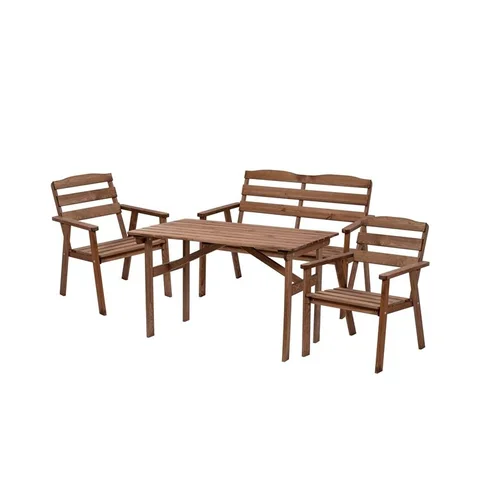 4IQ Garden Set Roko Lauko baldų komplektas, rudas, 4 vietų image 1