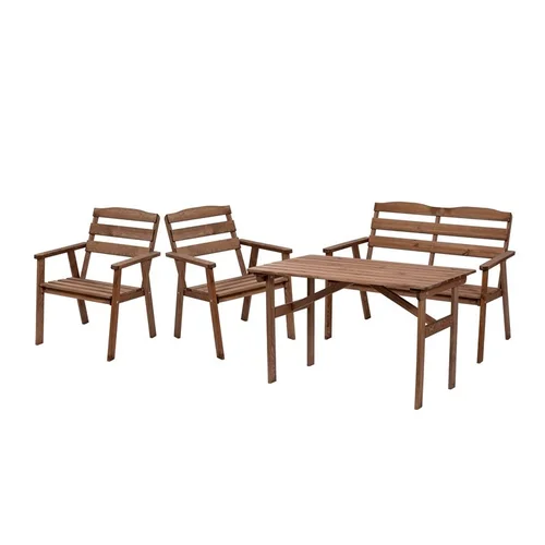 4IQ Garden Set Roko Lauko baldų komplektas, rudas, 4 vietų image 2