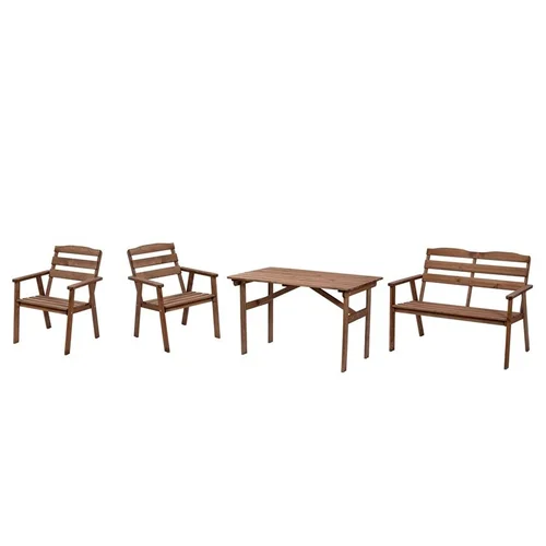 4IQ Garden Set Roko Lauko baldų komplektas, rudas, 4 vietų image 3