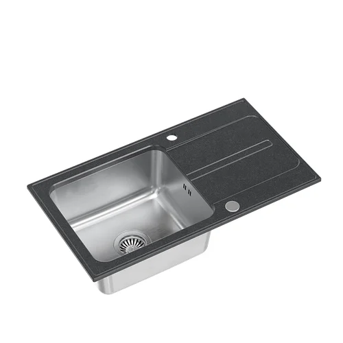 Quadron RALPH 111 FUS_R7843CZ juoda taškuota nerūdijančio plieno plautuvė image 1
