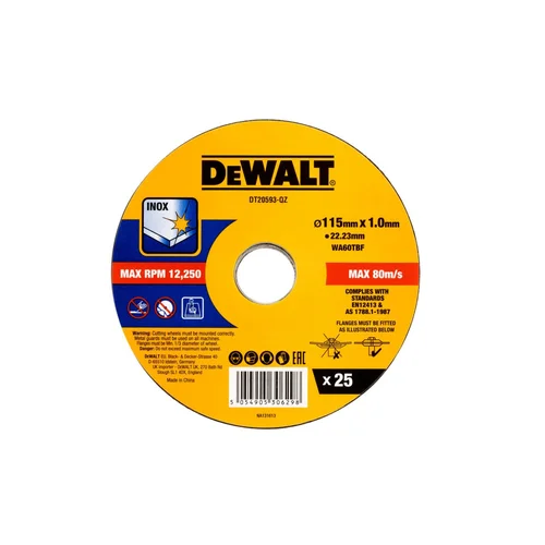 DEWALT 115 mm pjovimo diskelis x25 vnt. image 2