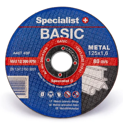 Specialist+ metalo pjovimo diskas BASIC 125x1.6x22 mm image 1
