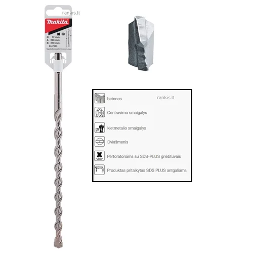 Makita B-47690 SDS-PLUS grąžtas 12×260 mm image 1