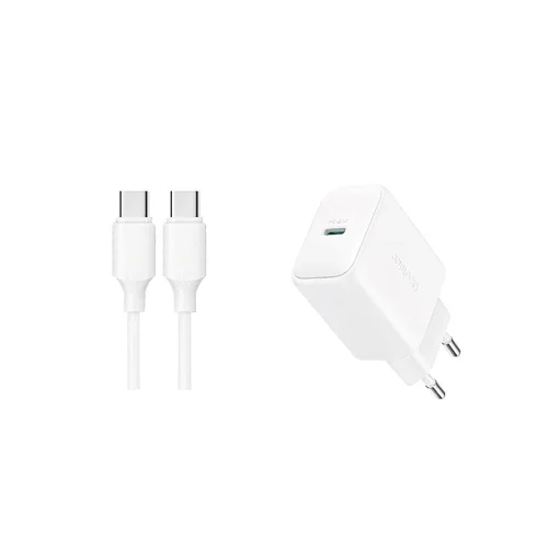 Joyroom JR-TCF20 20W USB-C įkroviklis + USB-C kabelis 1,0 m Baltas image 2