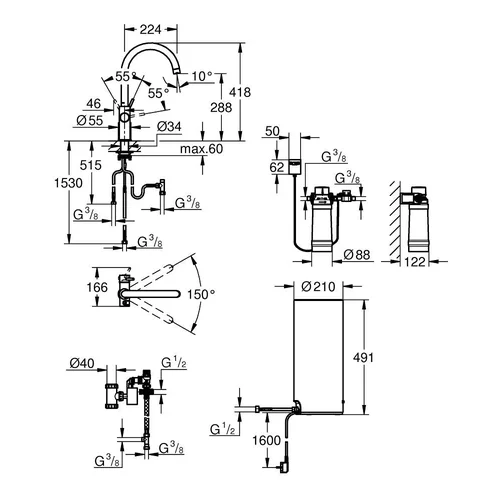 Grohe RED DUO 30325001 maišytuvas su filtravimo sistema L-dydžio boileriu image 3