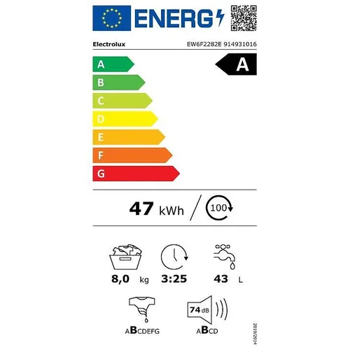 Electrolux EW6F2282E skalbimo mašina 8 kg image 2