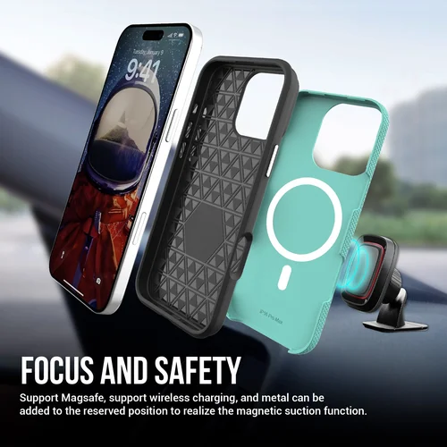 Dėklas Perfectionists Triangle Mag Case Apple iPhone 15 Pro Žalias image 2